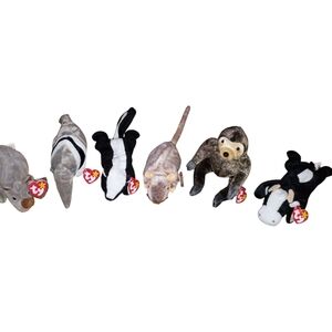 6 Piece Vintage Ty Beanie Baby Collection